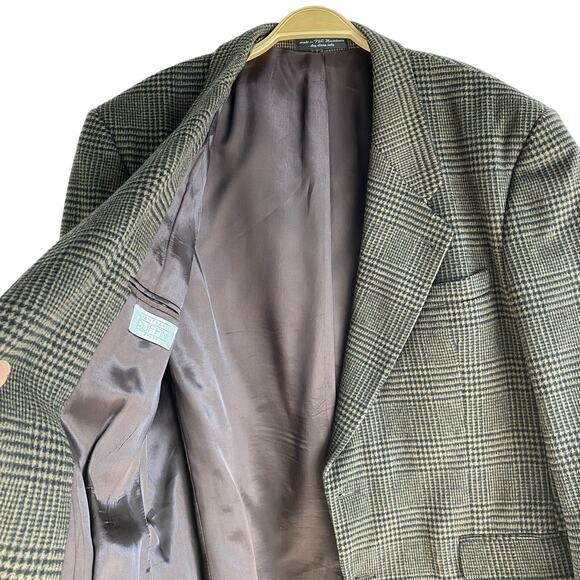 Gianfranco Ruffini Italy Cashmere Blend Sport Coat Blazer Men 46R Brown Plaid - Picture 4 of 9